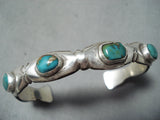 Wonderful Vintage Navajo Turquoise Sterling Silver Bracelet Native American Old-Nativo Arts