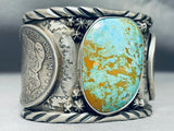 One Of The Biggest Best Native American Turquoise Coin Sterling Silver Bracelet-Nativo Arts