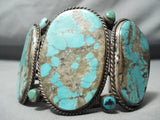 One Of The Best Ever Vintage Native American Navajo #8 Turquoise Sterling Silver Bracelet-Nativo Arts