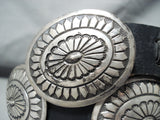 Magnificent Vintage Navajo Native American Sterling Silver Concho Belt Old-Nativo Arts