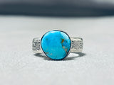 Gary Custer Fabulous Vintage Native American Navajo Kingman Turquoise Sterling Silver Ring-Nativo Arts