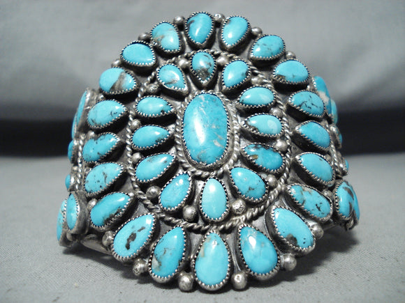 Outstanding Vintage Native American Zuni Turquoise Sterling Silver Bracelet-Nativo Arts