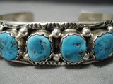 Amazing Vintage Native American Navajo Sky Blue Turquoise Sterling Silver Bracelet-Nativo Arts