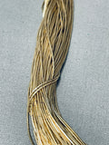 Gorgeous Gold Vintage Native American Navajo 100 Strand Sterling Silver Heishi Necklace-Nativo Arts