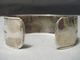 Detailed Vintage Native American Navajo Hand Wrought Geometrc Sterling Silver Turquoise Bracelet-Nativo Arts