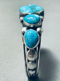 Native American Important Verdy Jake Gilber Turquoise Sterling Silver Bracelet-Nativo Arts