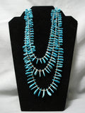 Exceptional Vintage Navajo Turquoise Teardrop Native American Necklace-Nativo Arts