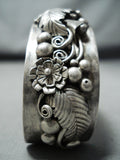 Mort Johnson Signed Navajo Native American Sterling Silver Bracelet-Nativo Arts