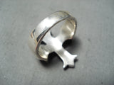 Superlative Navajo Sterling Silver Cross Ring Native American-Nativo Arts