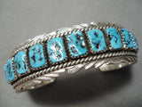 Impressive Vintage Native American Navajo Sleeping Beauty Turquoise Sterling Silver Bracelet Old-Nativo Arts