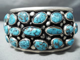 Unforgettable Vintage Native American Navajo Morenci Turquoise Sterling Silver Bracelet Old-Nativo Arts