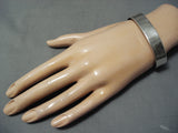 Importasnt Ray Adakai Vintage Native American Navajo Sterling Silver Bracelet Cuff-Nativo Arts
