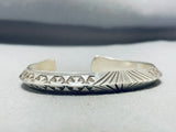 Yazzie Heavy Solid Vintage Native American Navajo Sterling Silver Bracelet-Nativo Arts