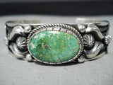 Albert Jake Astonishing Native American Navajo Carico Lake Turquoise Sterling Silver Bracelet-Nativo Arts