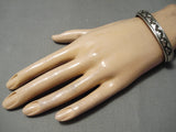 Authentic Vintage Native American Navajo Thomas Singer Sterling Silver Bracelet Old-Nativo Arts