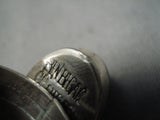 Thick!! Heavy Native American Navajo Lapis Sterling Silver Important Ring-Nativo Arts