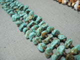 Dramatic Vintage Native American Navajo Turquoise & Spiny Oyster Sterling Silver Necklace Old-Nativo Arts