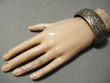 Important Vintage Native American Navajo 14k Gold Sterling Silver Sun Bracelet Old-Nativo Arts