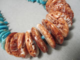 Native American Incredible Vintage Santo Domingo Turquoise Nugget Shell Necklace Old-Nativo Arts