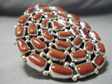 Extraordinary Navajo Coral Sterling Silver Ring Native American-Nativo Arts