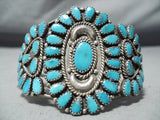 Authentic Vintage Native American Navajo Larry Moses Begay Turquoise Sterling Silver Bracelet-Nativo Arts