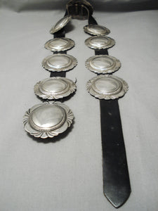 Authentic Vintage Native American Navajo Sterling Silver Kirk Smith Concho Belt Old-Nativo Arts
