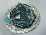 Important Carved Horse Vintage Francisco Gomez Sterling Silver Buckle-Nativo Arts