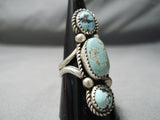 Colossal #8 Turquoise Vintage Navajo Sterling Silver Native American Ring-Nativo Arts