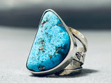 Eye-catching San Felipe Morenci Turquoise Sterling Silver Ring-Nativo Arts