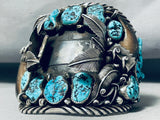 Best Authentic Bear Vintage Native American Navajo Turquoise Sterling Silver Watch Bracelet-Nativo Arts