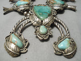 Museum Vintage Native American Navajo Royston Turquoise Sterling Silver Squash Blossom Necklace-Nativo Arts