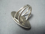 Rare Red Mountain Turquoise Vintage Native American Navajo Sterling Silver Ring Old-Nativo Arts