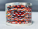 Most Intricate Native American Zuni Opal Turquoise Sterling Silver Inlay Bracelet-Nativo Arts