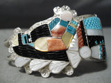 One Of The Best Vintage Native American Zuni Turquoise Kachina Sterling Silver Bracelet-Nativo Arts