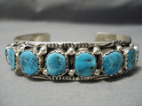 Amazing Vintage Native American Navajo Sky Blue Turquoise Sterling Silver Bracelet-Nativo Arts