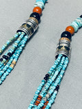 Native American Authentic Singer Rare Turquoise Sterling Silver Necklace-Nativo Arts
