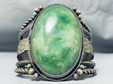 The Best Vintage Native American Navajo Jade Sterling Silver Huge Bracelet-Nativo Arts