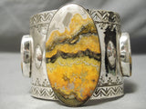 Huge Native American Bumble Bee Sterling Silver Bracelet Huge!-Nativo Arts
