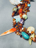 Grand Vintage Native American Zuni Fetish Turquoise Ahnd Carved Sterling Silver Necklace-Nativo Arts