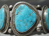 Museum Vintage Native American Navajo #8 Turquoise Sterling Silver Bracelet Old-Nativo Arts