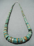 Native American Astonishing Santo Domingo Royston Turquoise Sterling Silver Necklace-Nativo Arts