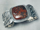 Jaw Dropping Dinosaur Bone Fossil Sterling Silver Bracelet Cuff-Nativo Arts