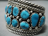 Rare Baby Bracelet Vintage Navajo Turquoise Sterling Silver Native American-Nativo Arts