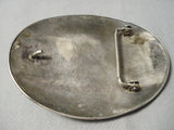 One Of The Best Vintage Native American Navajo Turquoise Sterling Silver Buckle Old-Nativo Arts