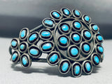 Eyes Of Turquoise Vintage Native American Zuni Sterling Silver Bracelet Cuff-Nativo Arts