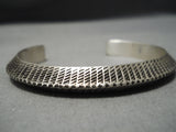 Thick And Intricate!! Vintage Navajo Sterling Silver Native American Bracelet-Nativo Arts