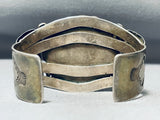 Most Unique Vintage Native American Zuni Turquoise Face Sterling Silver Bracelet-Nativo Arts