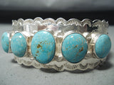 Signed San Felipe Native American Turquoise Sterling Silver Bracelet-Nativo Arts