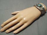 Impressive Small Wrist Vintage Native American Navajo Royston Turquoise Sterling Silver Bracelet-Nativo Arts