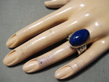 Thick!! Heavy Native American Navajo Lapis Sterling Silver Important Ring-Nativo Arts